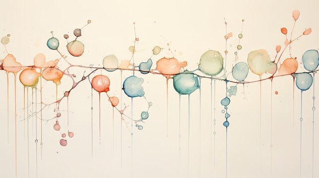 Watercolor droplets wallpaper in pastel colors
