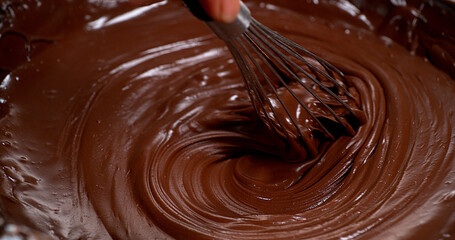 Whisk Turning Milk Chocolate