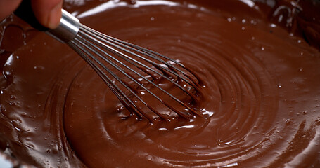 Whisk Turning Milk Chocolate