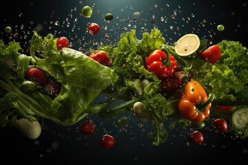 Colorful background with fresh healthy vegetables