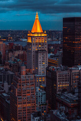 New York City Skyline of Manhattan skyscrapers at night 