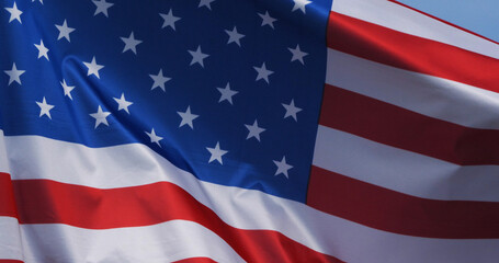 American Flag Waving in the Wind, Normandy