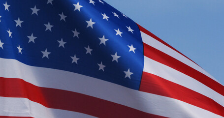 American Flag Waving in the Wind, Normandy