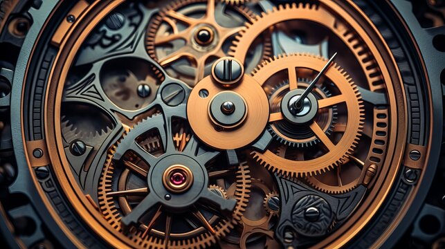 Watch with mechanism showing store