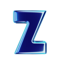 Letter Z Blue Metallic