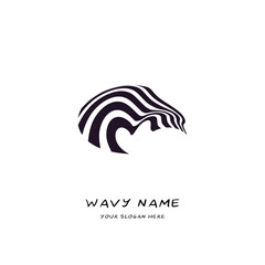 wavy dynamic logo vector illustration