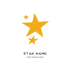 golden dynamic stars logo design flat minimal in white