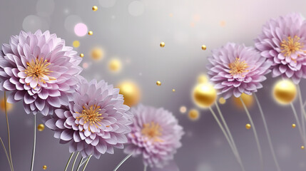 lilac textured flowers gradient background Generative AI