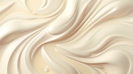 Realistic foundation creamy texture. Liquid sweet melted caramel. Wavy abstract background. Illustration for banner, poster, cover, brochure, presentation or beauty products ad.