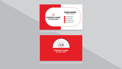 creative modern name card and business Read and white business card - creative and clean business card template. Stylishbusiness card design. Designed for business and corporate
