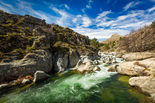 Rock formations of Golo river near Albertacce, Corsica