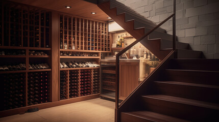 Obraz premium under stair wine storage unit.