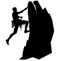 Rock climber silhouette illustration