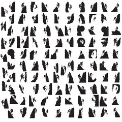 Rock climber silhouette illustration