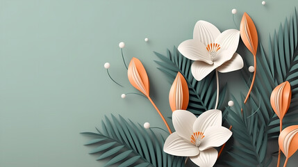 grey summer flower background Generative AI