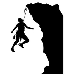 Rock climber silhouette illustration