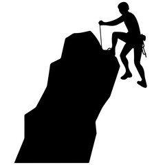 Rock climber silhouette illustration
