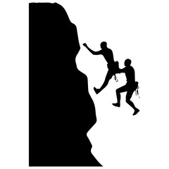 Rock climber silhouette illustration
