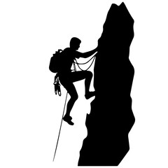 Rock climber silhouette illustration