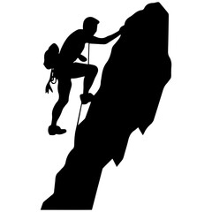 Rock climber silhouette illustration