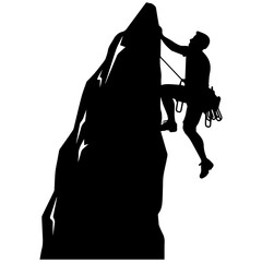 Rock climber silhouette illustration