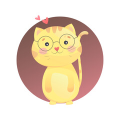 Cute cat daily routing illustration