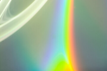 dispersion of light. Rainbow on the wall.