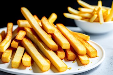 french fries in a white bowl