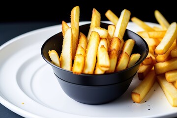 french fries in a white bowl
