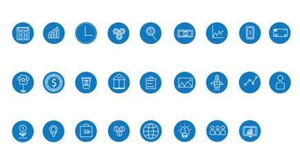  vector business icons flat set