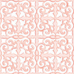 Abstract floral seamless pattern. Mosaic floral ornamental background. Flourish tile ornament in classical european medieval style with Good for interior background design.