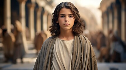Fototapeta premium twelve year old girl in the temple in Jerusalem