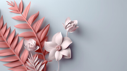 Summer minimalist flower background Generative AI