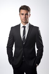 Fototapeta premium elegant young man with suit posing in front of the camera