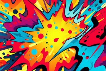 Vibrant abstract pop art explosion captivates with colors, Generative AI