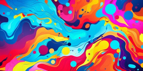 Vibrant abstract pop art explosion captivates with colors, Generative AI