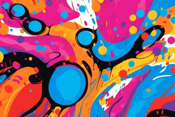 Vibrant abstract pop art explosion captivates with colors, Generative AI