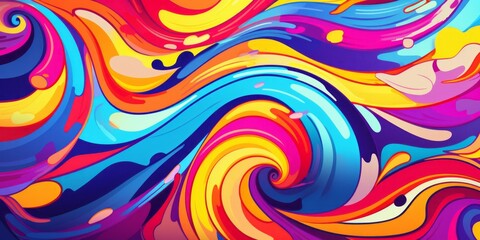 Fototapeta premium Vibrant abstract pop art explosion captivates with colors, Generative AI