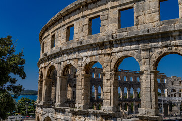 Fototapeta premium Amphitheater in Pula tourist attractions gladiatorial arena