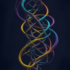 A swirling helix of vibrant colors, representing the intricate structure of DNA.