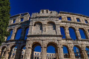 Fototapeta premium Amphitheater in Pula tourist attractions gladiatorial arena