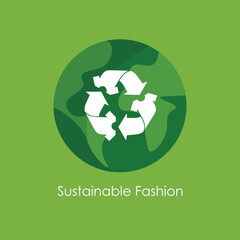 Clothes recycle icon. Sustainable and slow fashion logo. Eco friendly concept. Vector illustration.