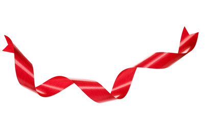 Red ribbon isolated on white background, clipping path