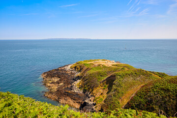 Castline near Jerbourg with Sark in the backgrount.