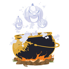 Halloween scene. Illustration for internet and mobile website.