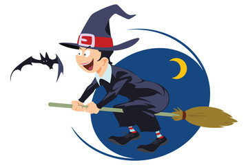 Halloween scene. Illustration for internet and mobile website.