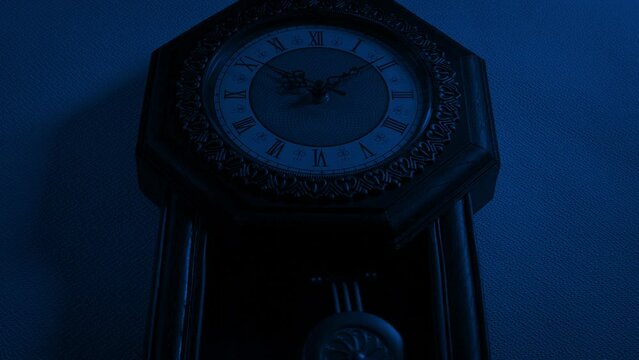 Lightning Strikes Illuminate Old Clock In Home