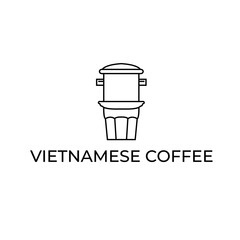 phin of vietnamese iced coffee simple vector logo