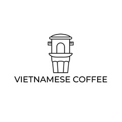 phin of vietnamese iced coffee simple vector logo