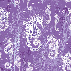 Seamless fashion pattern on a marine theme, © Viktoriia Protsak